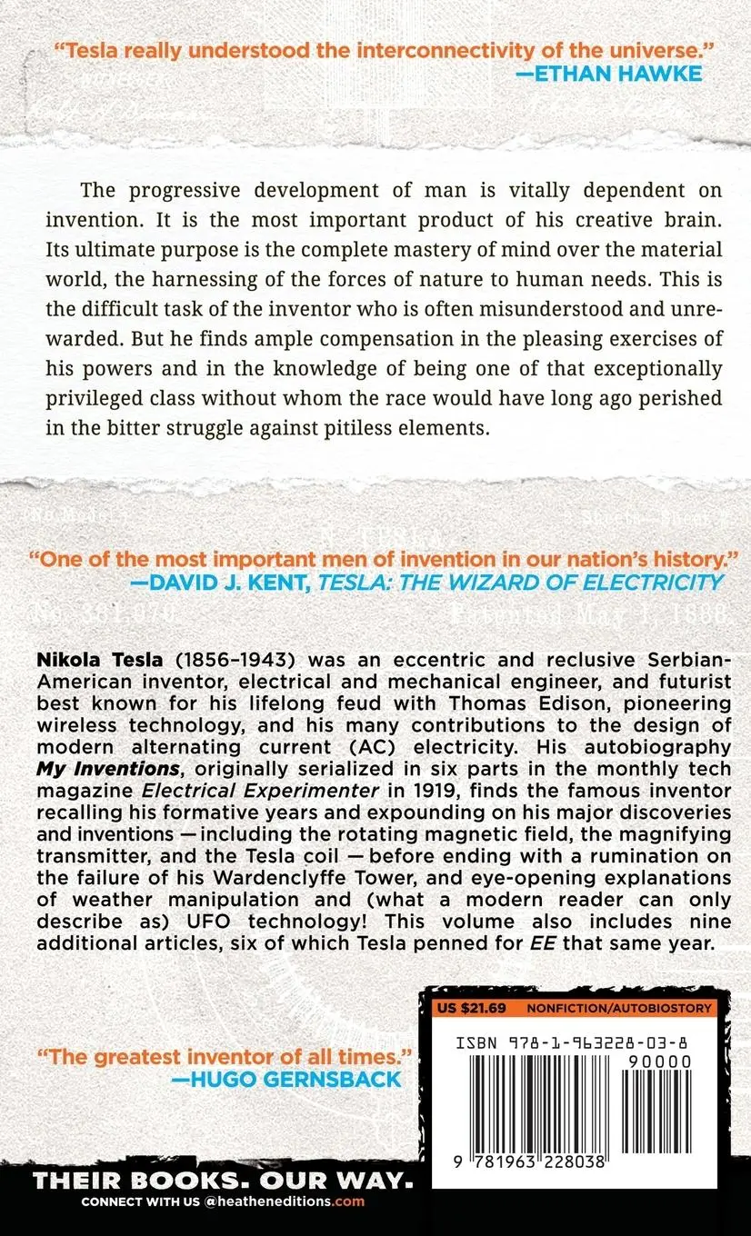 Rückseite: 9781963228038 | My Inventions &amp; Other Essays (Heathen Edition) | Nikola Tesla | Buch