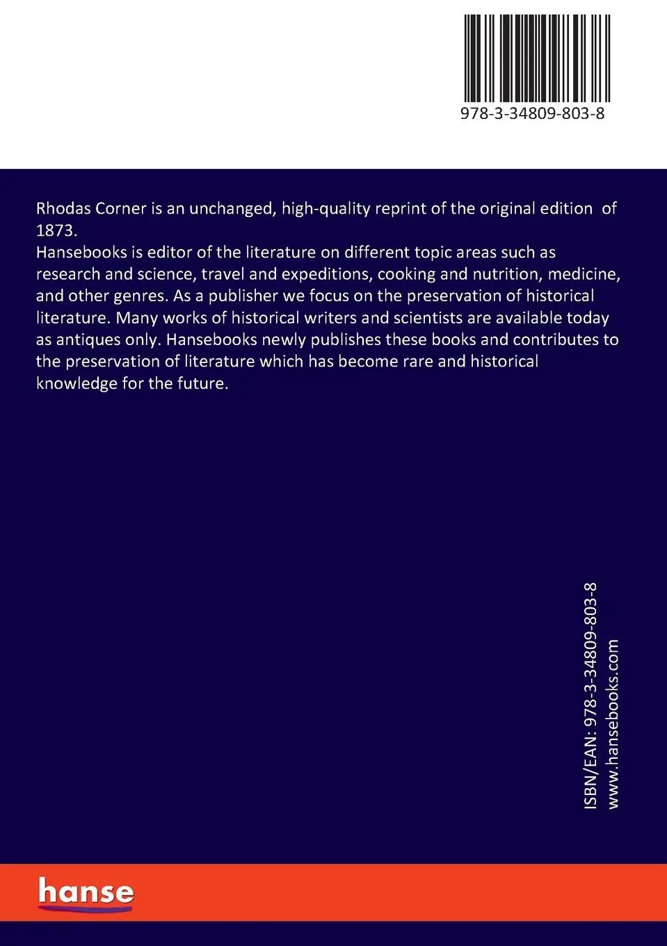 Rückseite: 9783348098038 | Rhodas Corner | Anne Maria Mitchell Payne | Taschenbuch | Englisch