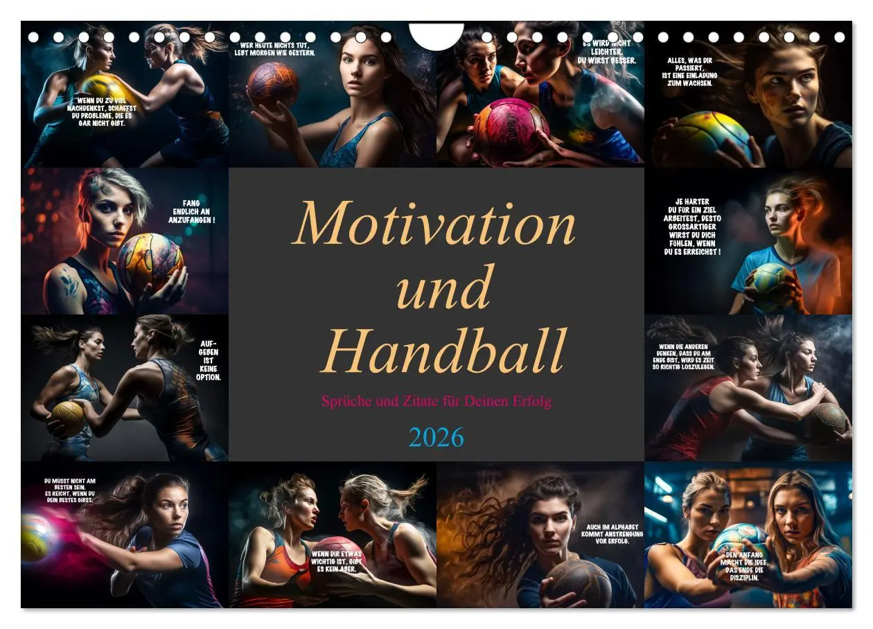 Cover: 9783457378038 | Motivation und Handball (Wandkalender 2026 DIN A4 quer), CALVENDO...