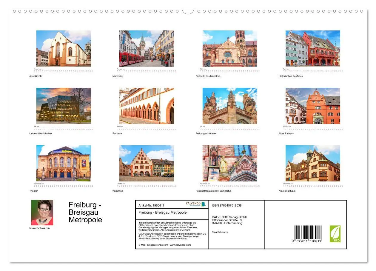 Bild: 9783457518038 | Freiburg - Breisgau Metropole (hochwertiger Premium Wandkalender...