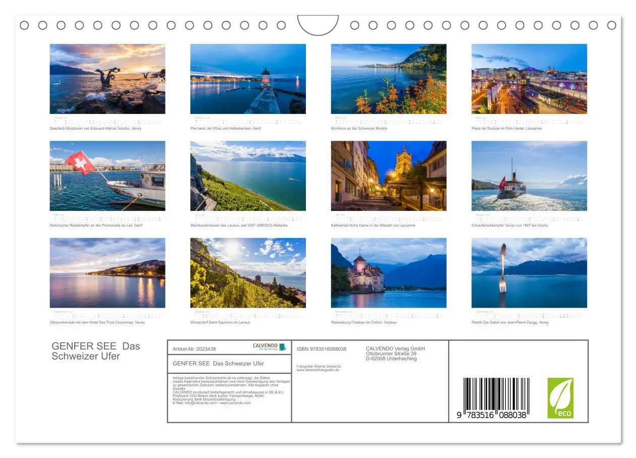 Bild: 9783516088038 | GENFER SEE Das Schweizer Ufer (Wandkalender 2026 DIN A4 quer),...