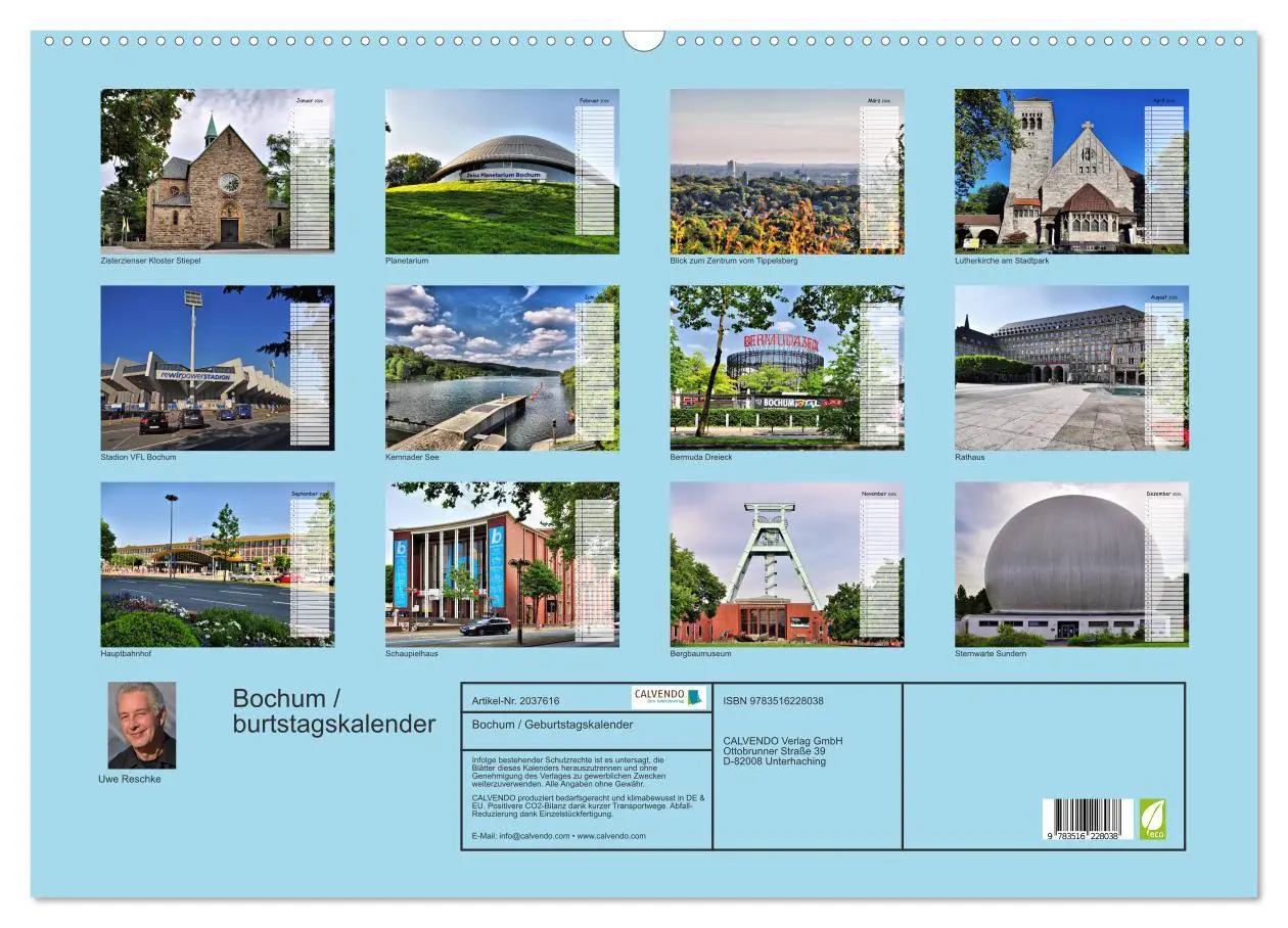 Bild: 9783516228038 | Bochum / Geburtstagskalender (Wandkalender 2026 DIN A2 quer),...