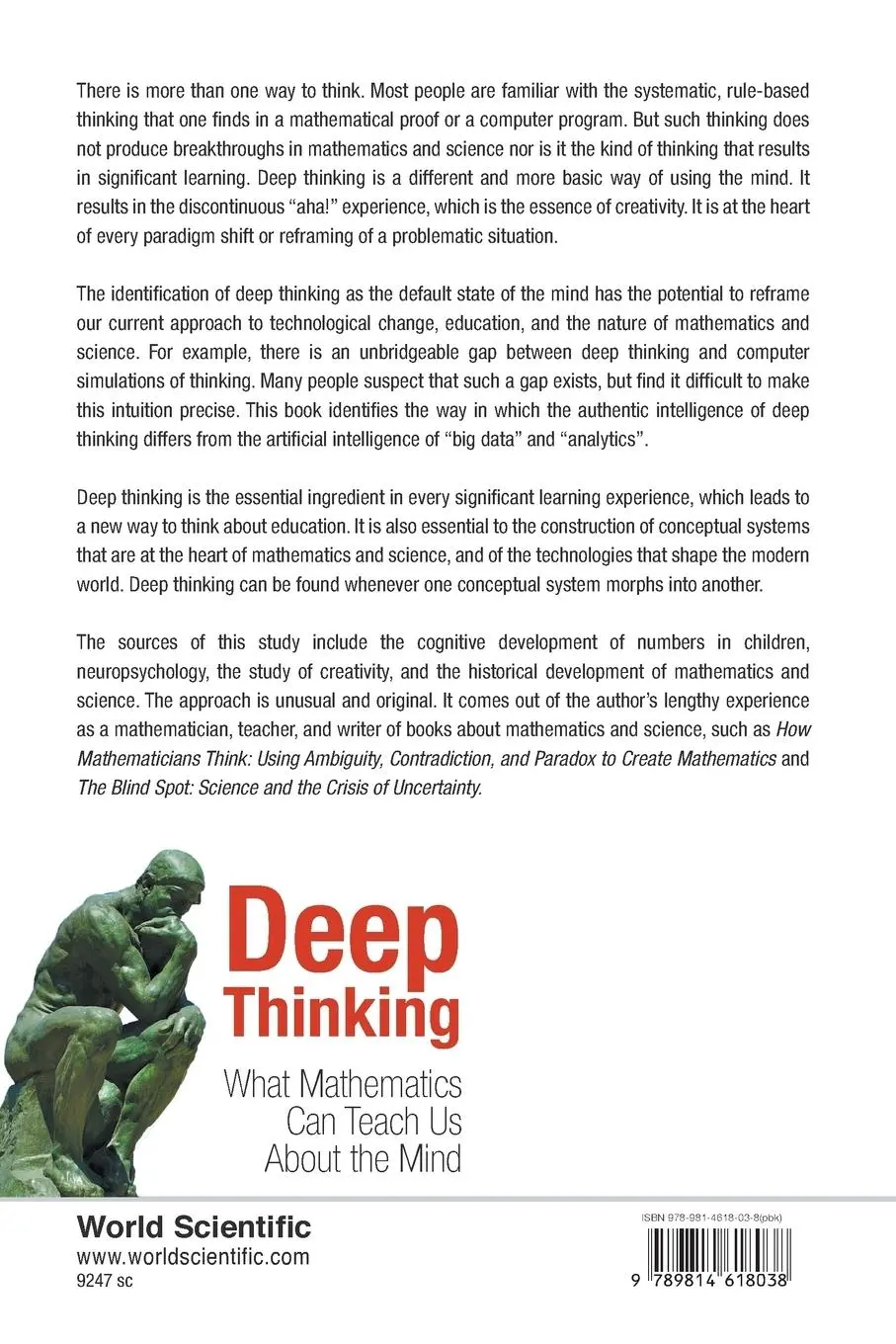 Rückseite: 9789814618038 | DEEP THINKING | WHAT MATHEMATICS CAN TEACH US ABOUT THE MIND | Byers
