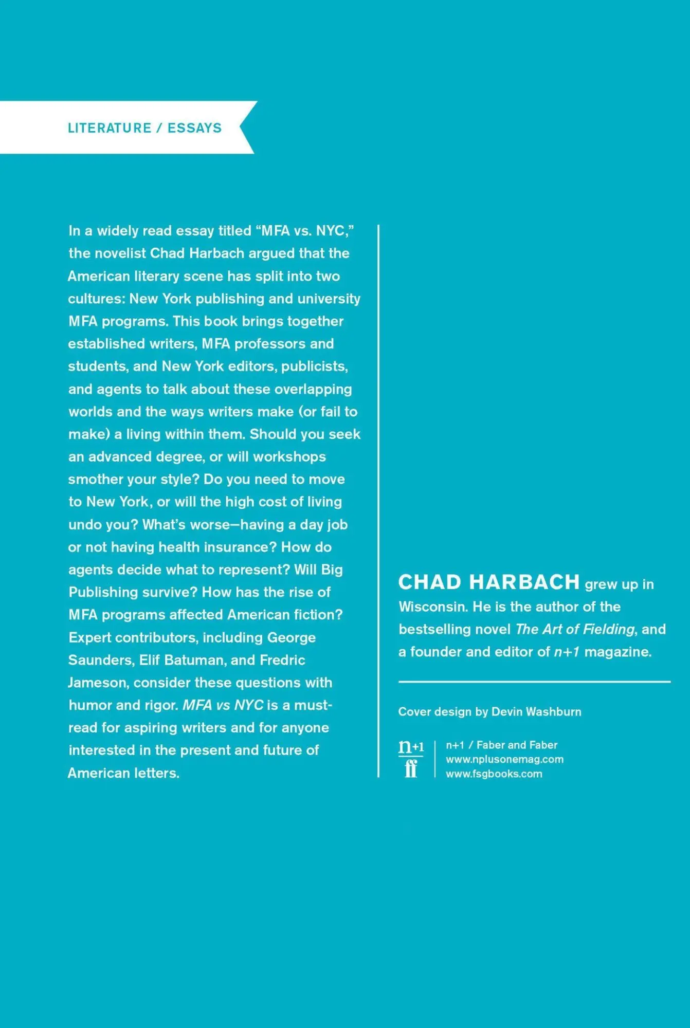 Rückseite: 9780865478138 | MFA vs NYC | Chad Harbach | Taschenbuch | Kartoniert / Broschiert