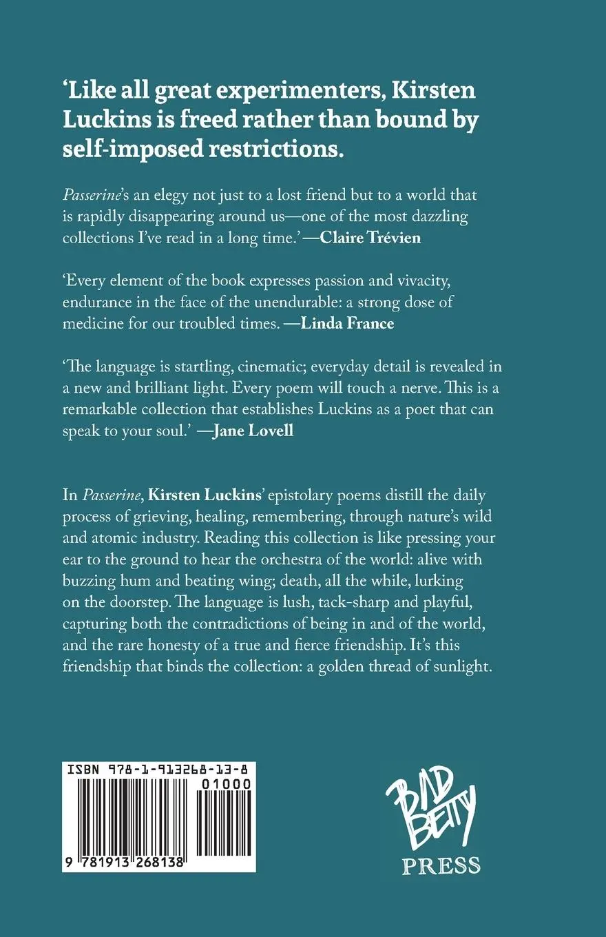 Rückseite: 9781913268138 | Passerine | Kirsten Luckins | Taschenbuch | Englisch | 2021
