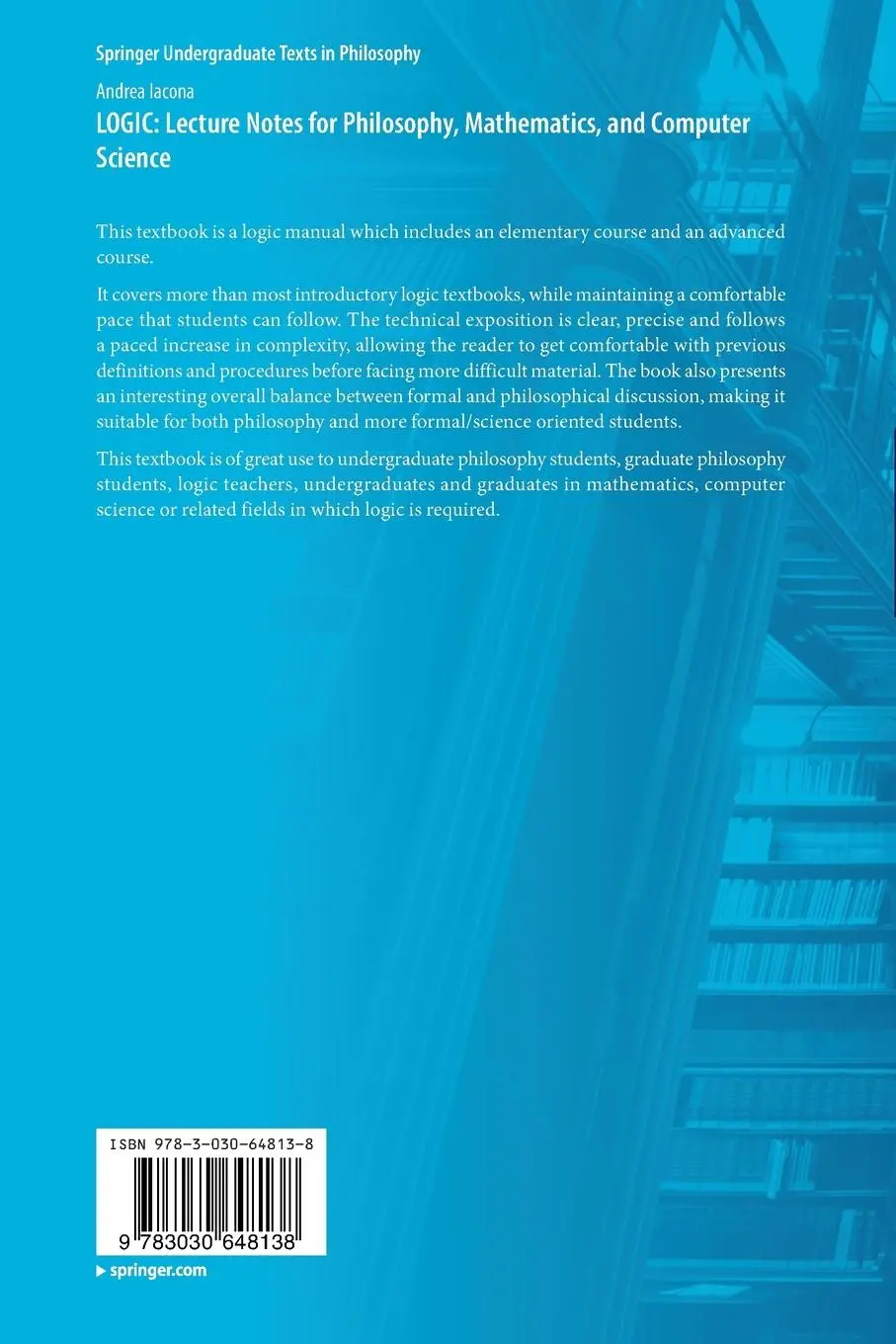 Rückseite: 9783030648138 | LOGIC: Lecture Notes for Philosophy, Mathematics, and Computer Science