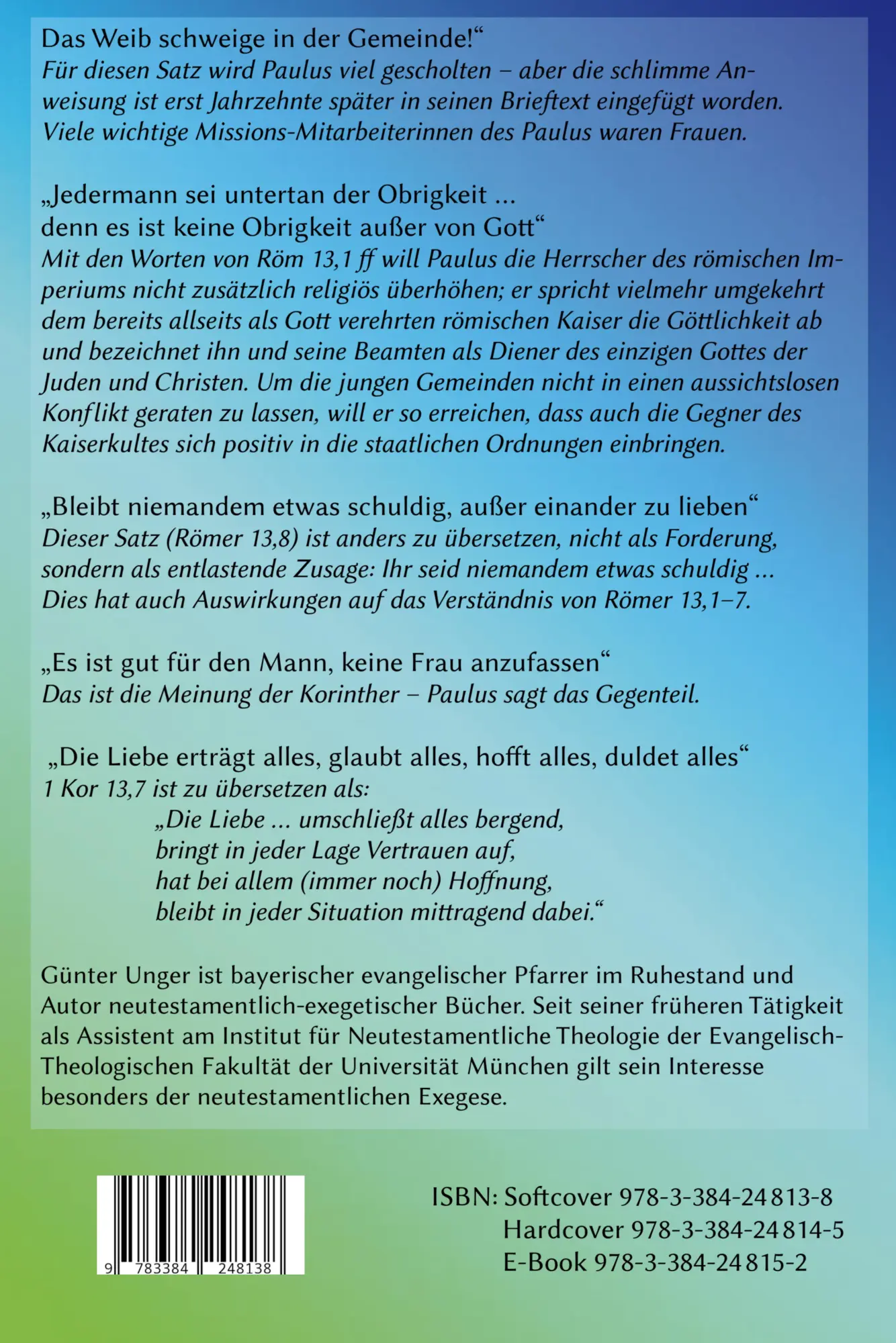 Rückseite: 9783384248138 | Paulus meinte das ganz anders | Günter Unger | Taschenbuch | Paperback