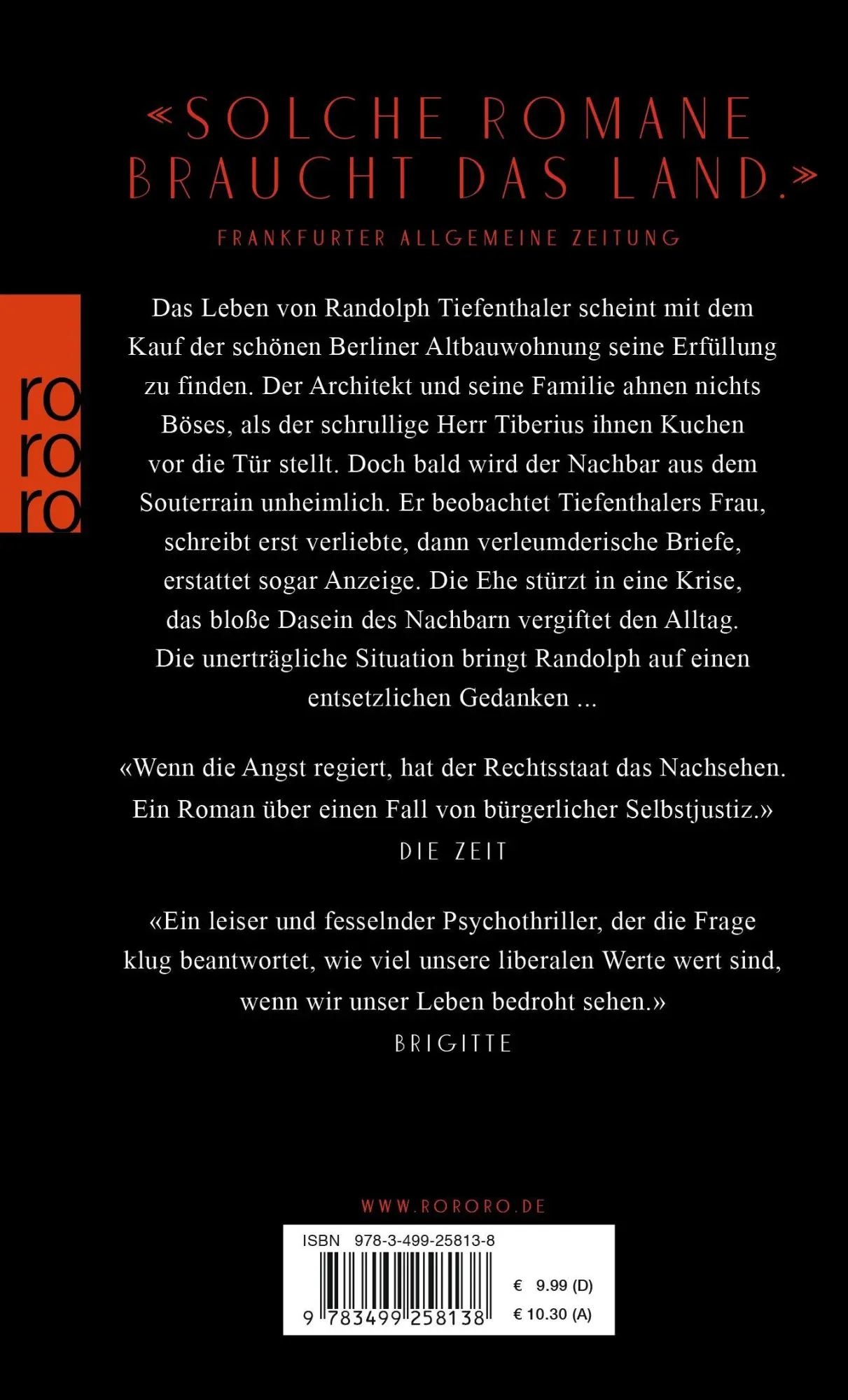 Rückseite: 9783499258138 | Angst | Dirk Kurbjuweit | Taschenbuch | 256 S. | Deutsch | 2014