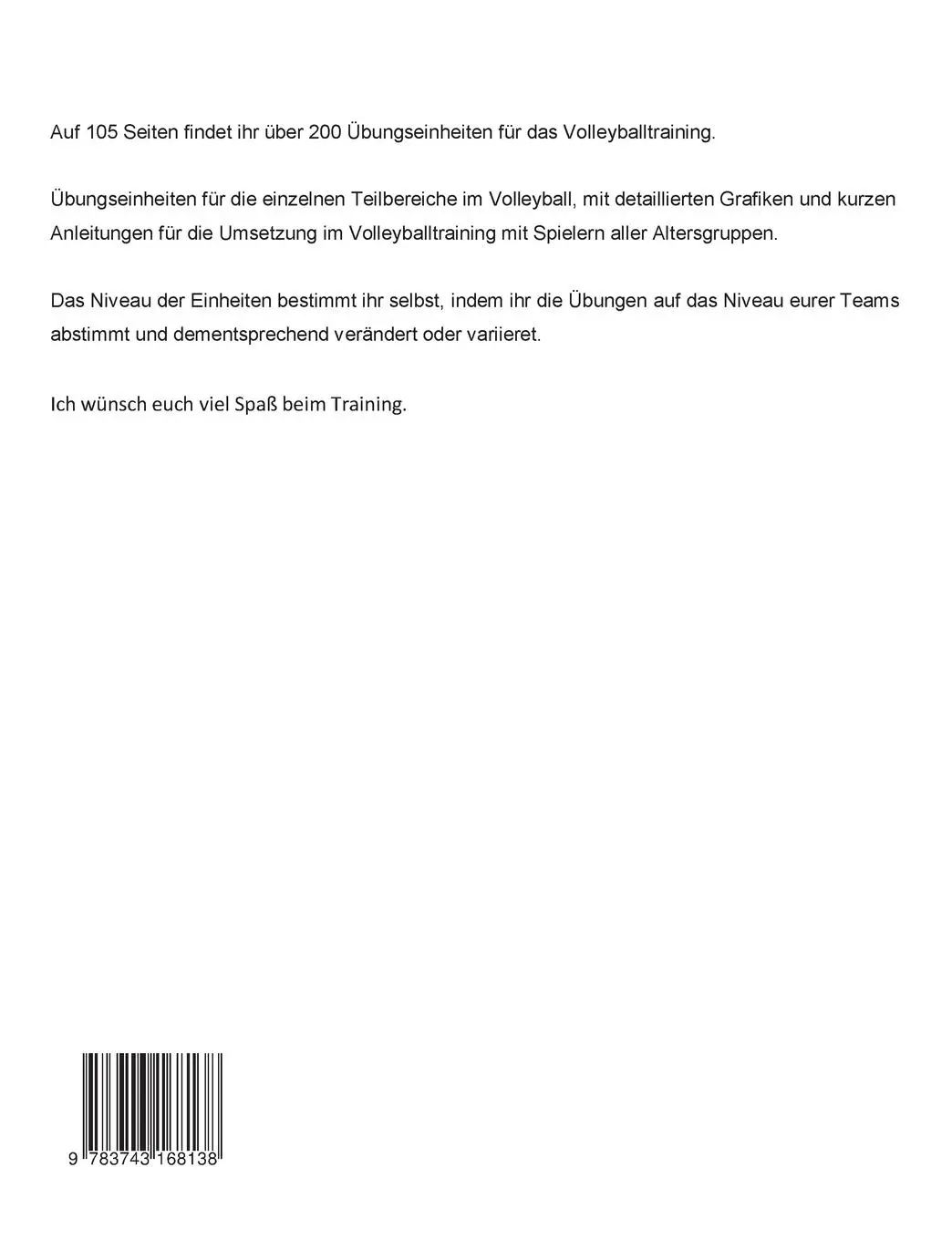 Rückseite: 9783743168138 | Volleyball Trainingseinheiten | Von Aufschlag bis Zuspiel | Mühlbauer