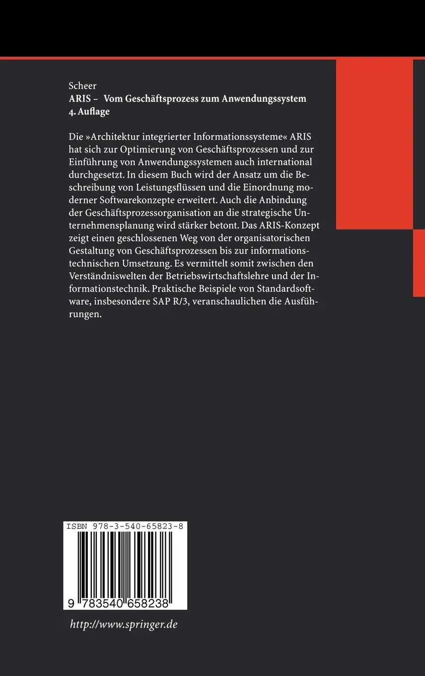 Rückseite: 9783540658238 | ARIS - Vom Geschäftsprozess zum Anwendungssystem | Scheer | Buch