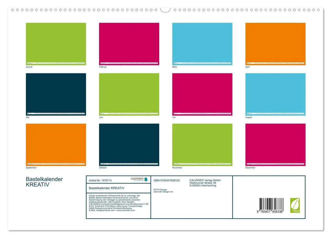Bild: 9783457658338 | Bastelkalender KREATIV (Wandkalender 2026 DIN A2 quer), CALVENDO...