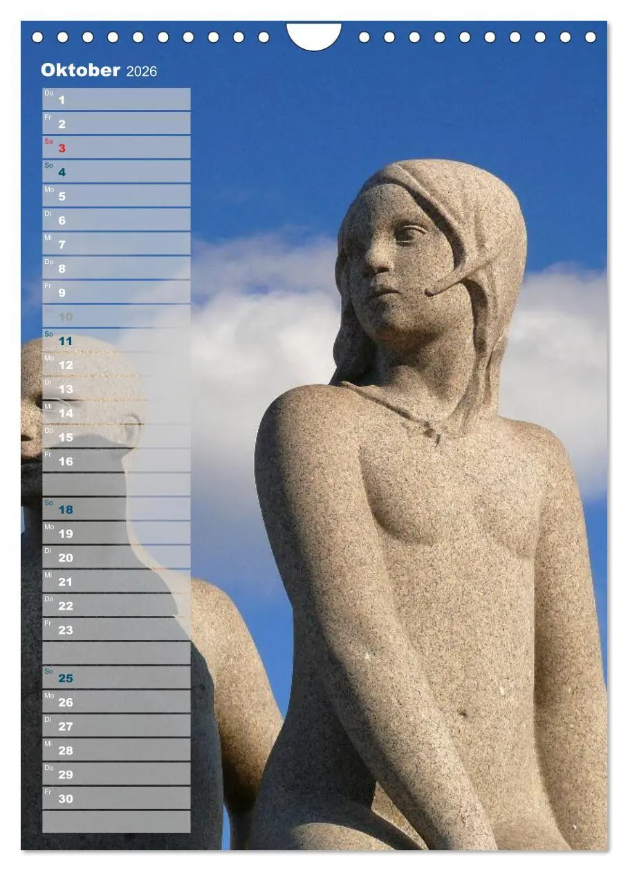 Bild: 9783516438338 | Skulpturen im Vigeland-Park Oslo (Wandkalender 2026 DIN A4 hoch),...