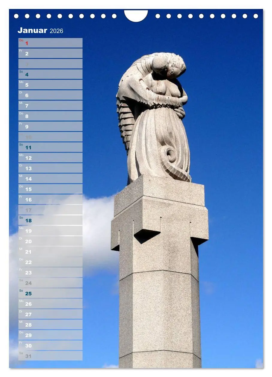 Bild: 9783516438338 | Skulpturen im Vigeland-Park Oslo (Wandkalender 2026 DIN A4 hoch),...