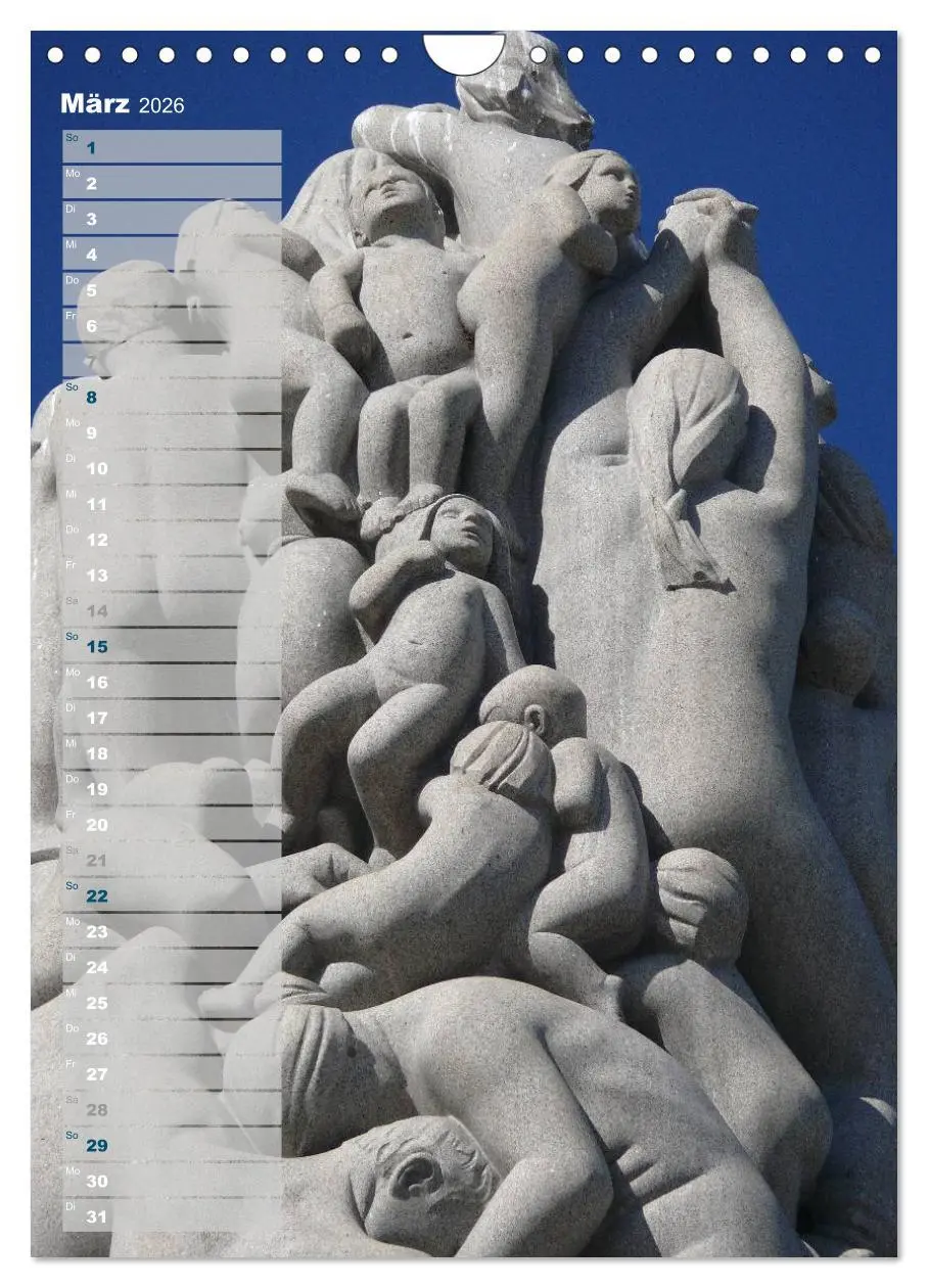 Bild: 9783516438338 | Skulpturen im Vigeland-Park Oslo (Wandkalender 2026 DIN A4 hoch),...