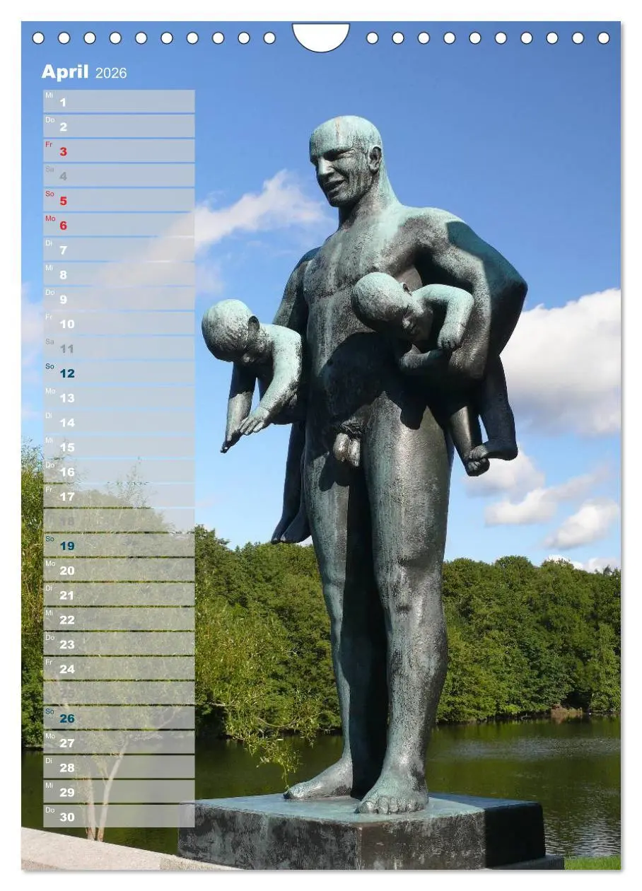 Bild: 9783516438338 | Skulpturen im Vigeland-Park Oslo (Wandkalender 2026 DIN A4 hoch),...