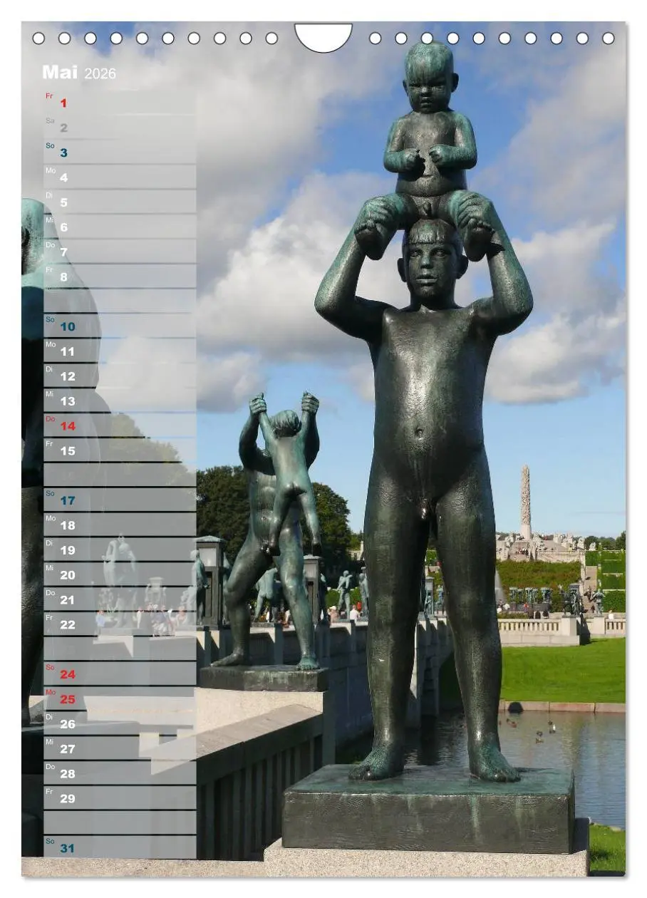 Bild: 9783516438338 | Skulpturen im Vigeland-Park Oslo (Wandkalender 2026 DIN A4 hoch),...