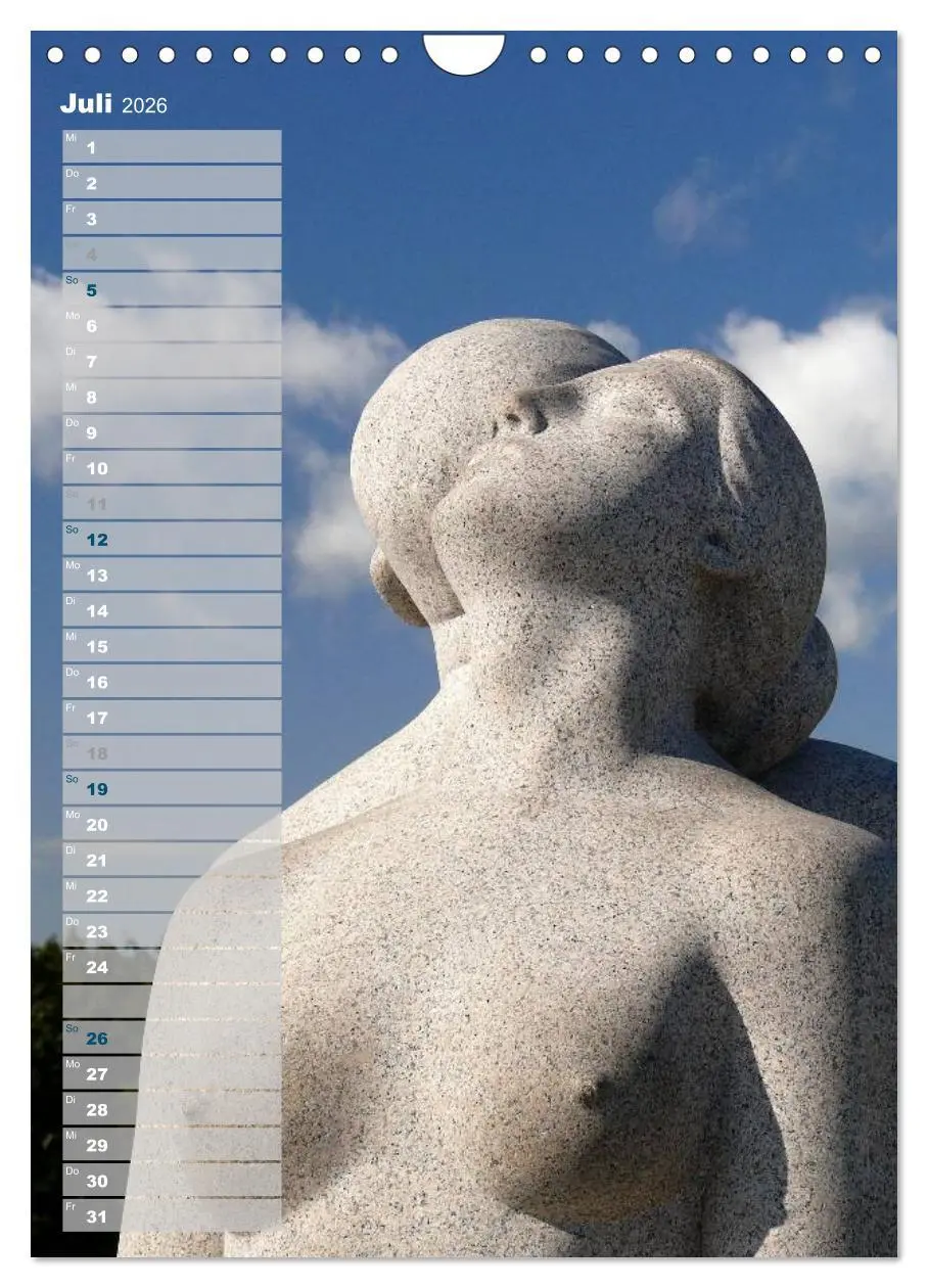 Bild: 9783516438338 | Skulpturen im Vigeland-Park Oslo (Wandkalender 2026 DIN A4 hoch),...