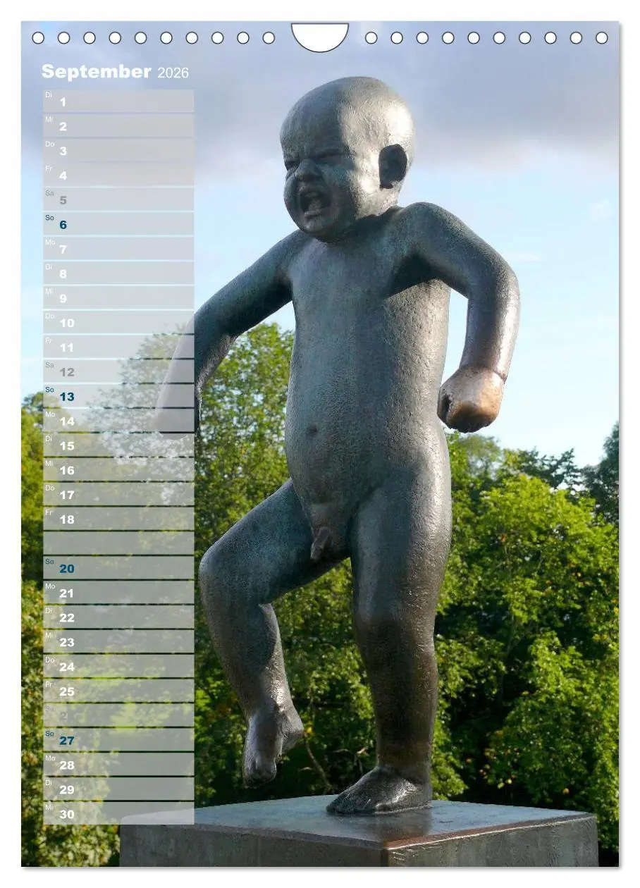 Bild: 9783516438338 | Skulpturen im Vigeland-Park Oslo (Wandkalender 2026 DIN A4 hoch),...