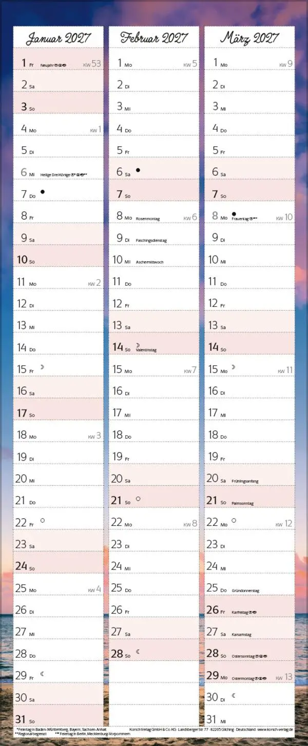 Bild: 9783731888338 | Familienplaner mit Fotos und Zitaten 2026 | Verlag Korsch | Kalender