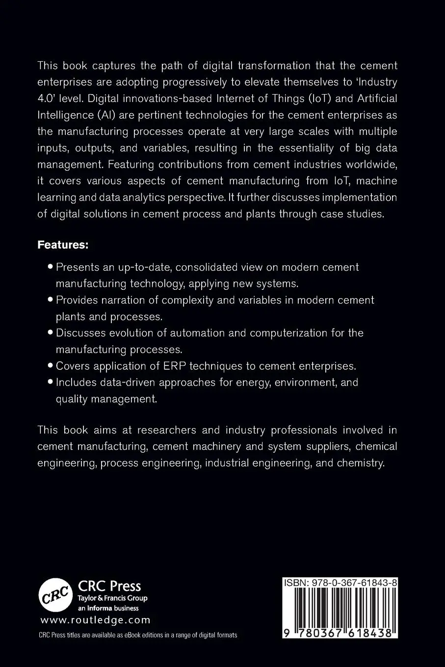Rückseite: 9780367618438 | Intelligent and Sustainable Cement Production | Anjan Kumar Chatterjee