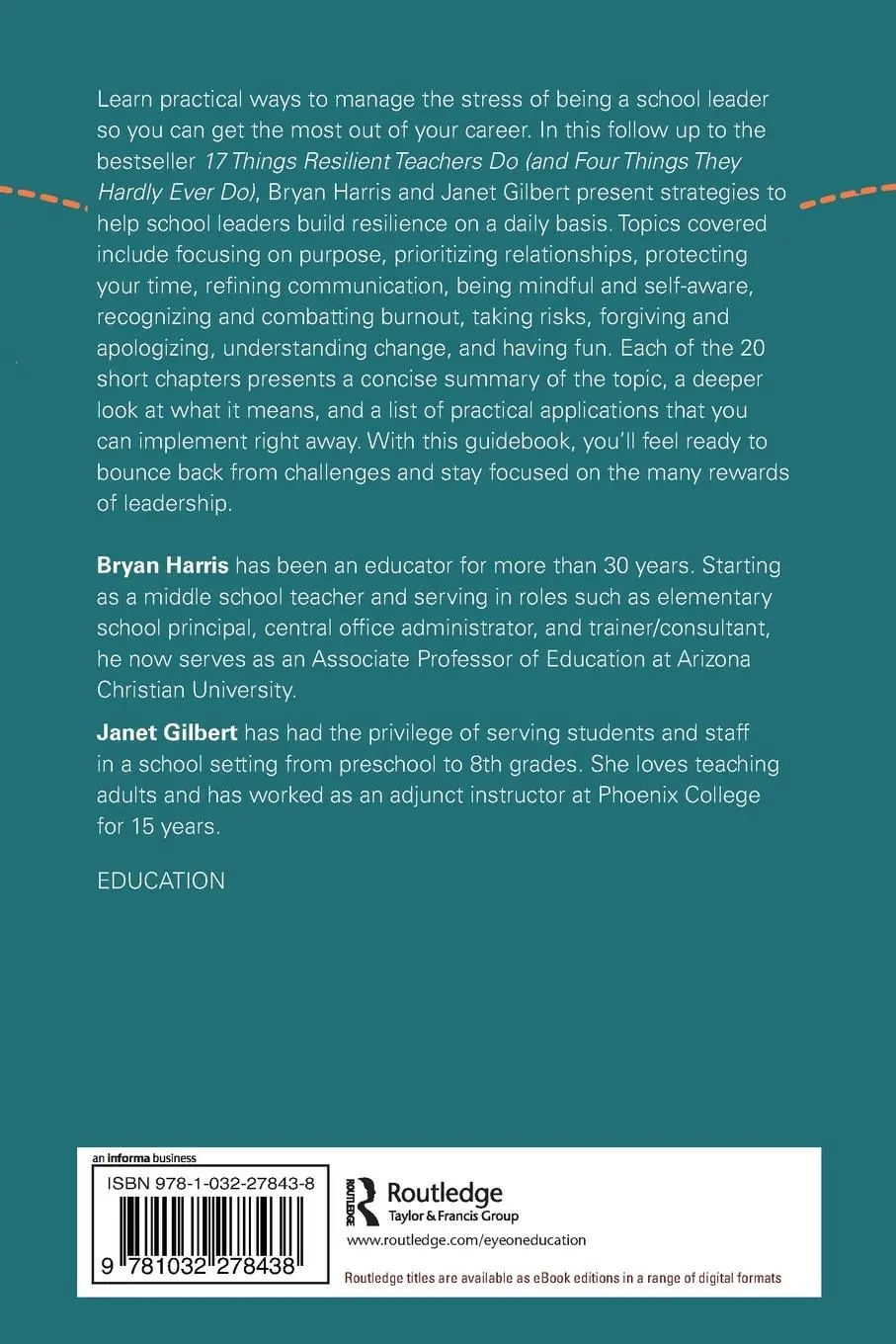 Rückseite: 9781032278438 | The Resilient School Leader | Bryan Harris (u. a.) | Taschenbuch