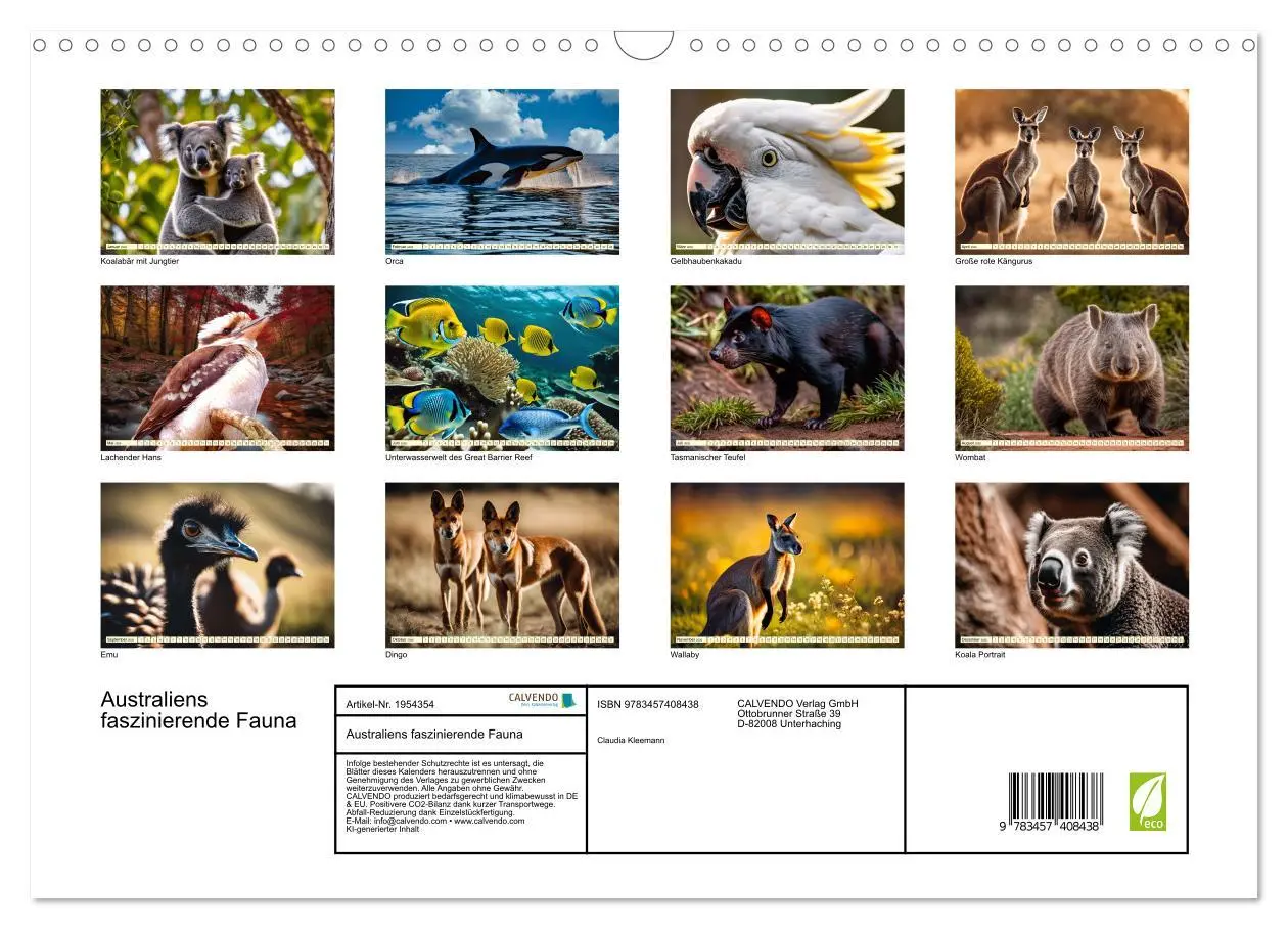 Bild: 9783457408438 | Australiens faszinierende Fauna (Wandkalender 2026 DIN A3 quer),...