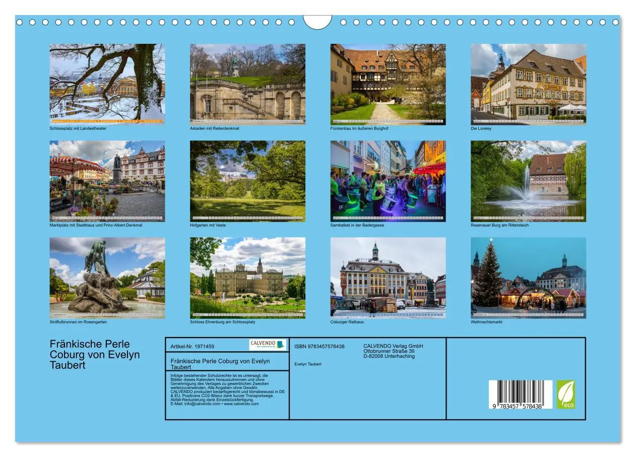 Bild: 9783457578438 | Fränkische Perle Coburg von Evelyn Taubert (Wandkalender 2026 DIN...
