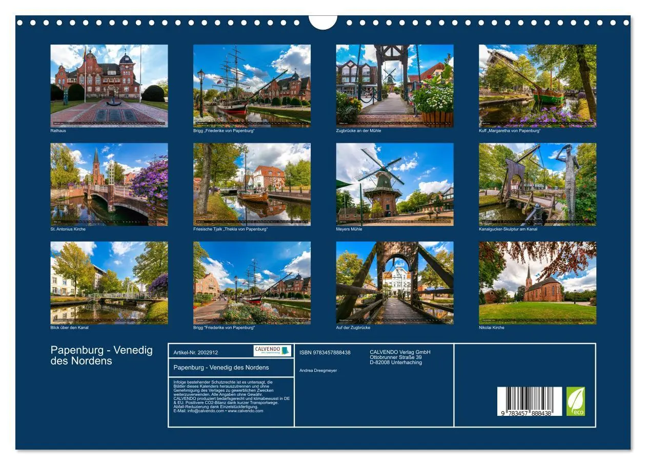 Bild: 9783457888438 | Papenburg - Venedig des Nordens (Wandkalender 2026 DIN A3 quer),...