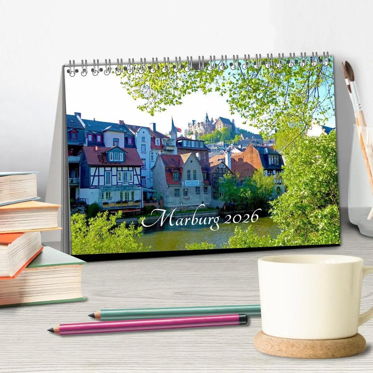 Bild: 9783457958438 | Marburg 2026 (Tischkalender 2026 DIN A5 quer), CALVENDO Monatskalender