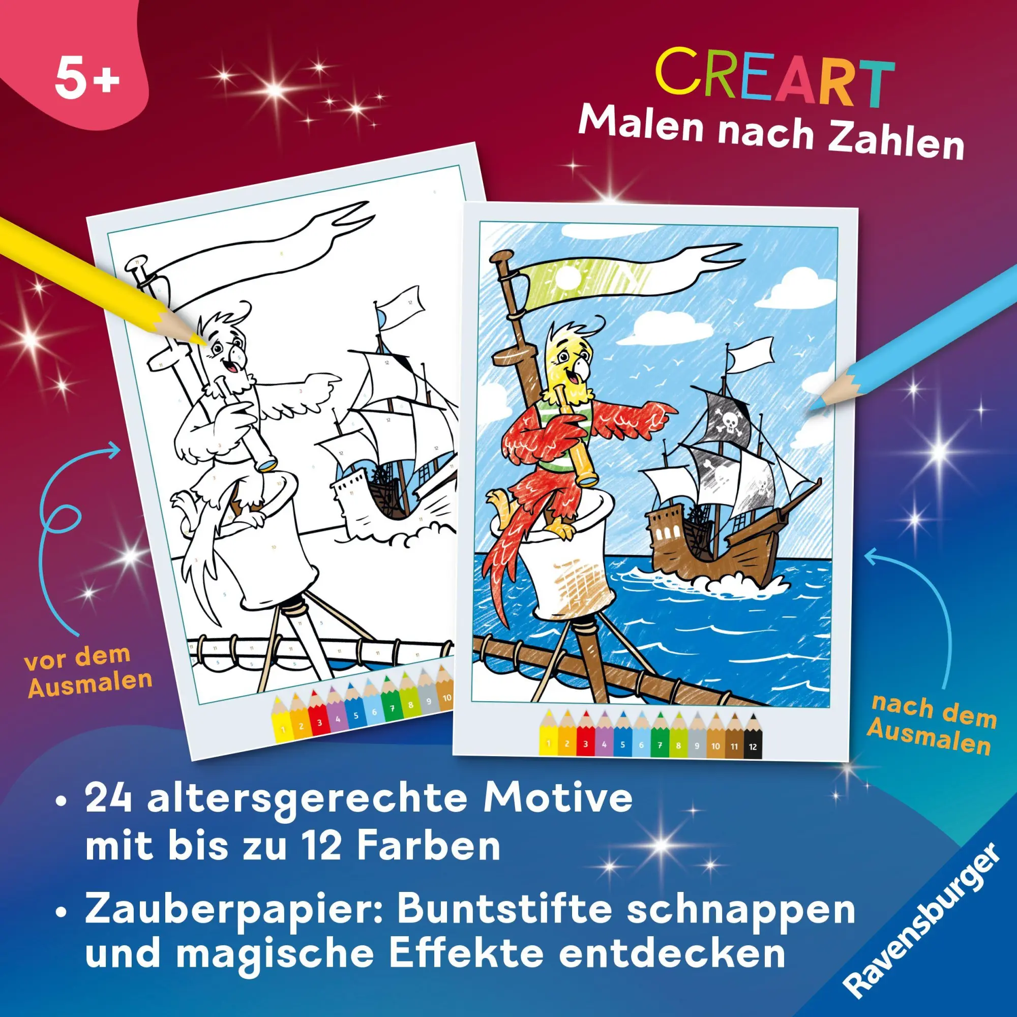 Bild: 9783473488438 | CreArt Malen nach Zahlen ab 5 Zauberpapier - Abenteuer | Menzel | Buch