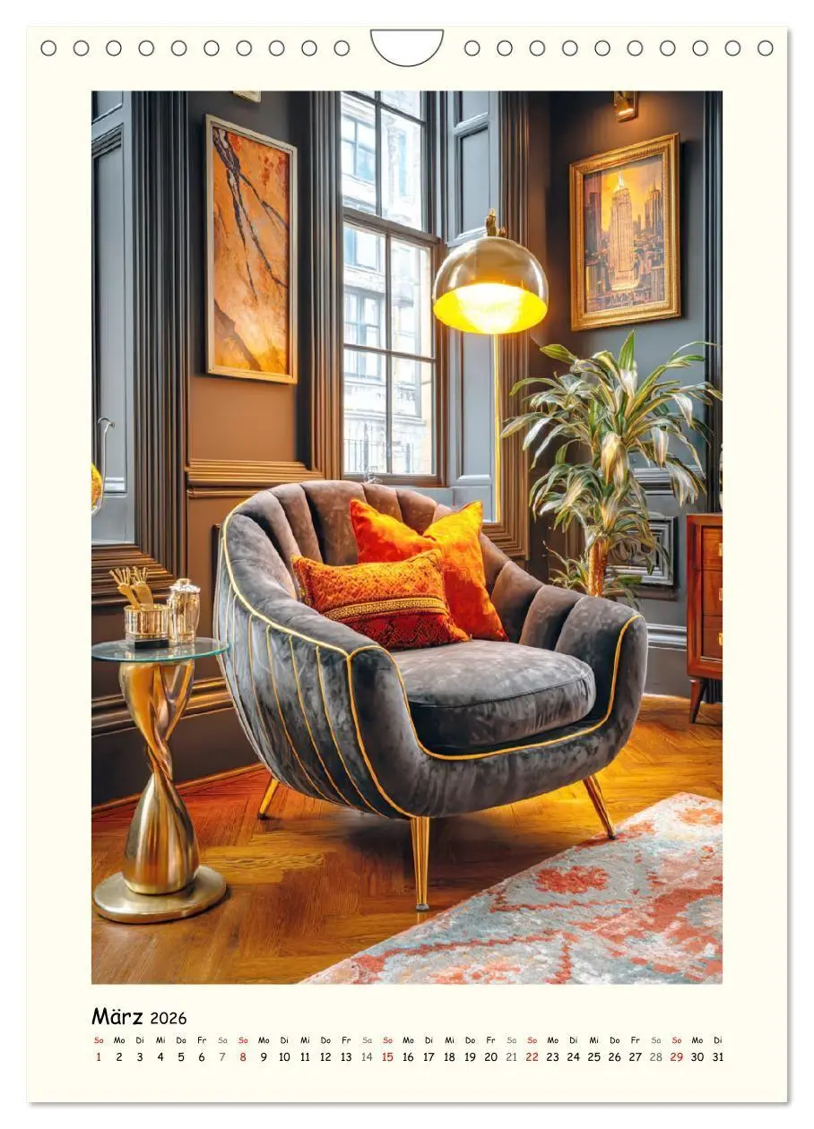 Bild: 9783516728538 | Luxuriöse Sesselträume. Elegante Sitzmöbel im Raum (Wandkalender...
