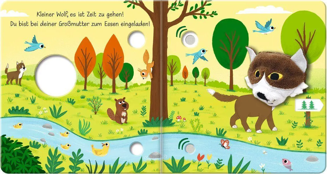 Bild: 9783741528538 | Mein Fingerpuppen-Soundbuch - Kleiner Wolf im Wald | Émilie Collet