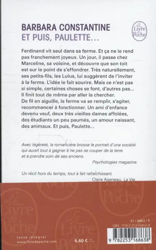 Rückseite: 9782253168638 | Et puis, Paulette... | Barbara Constantine | Taschenbuch | 280 S.