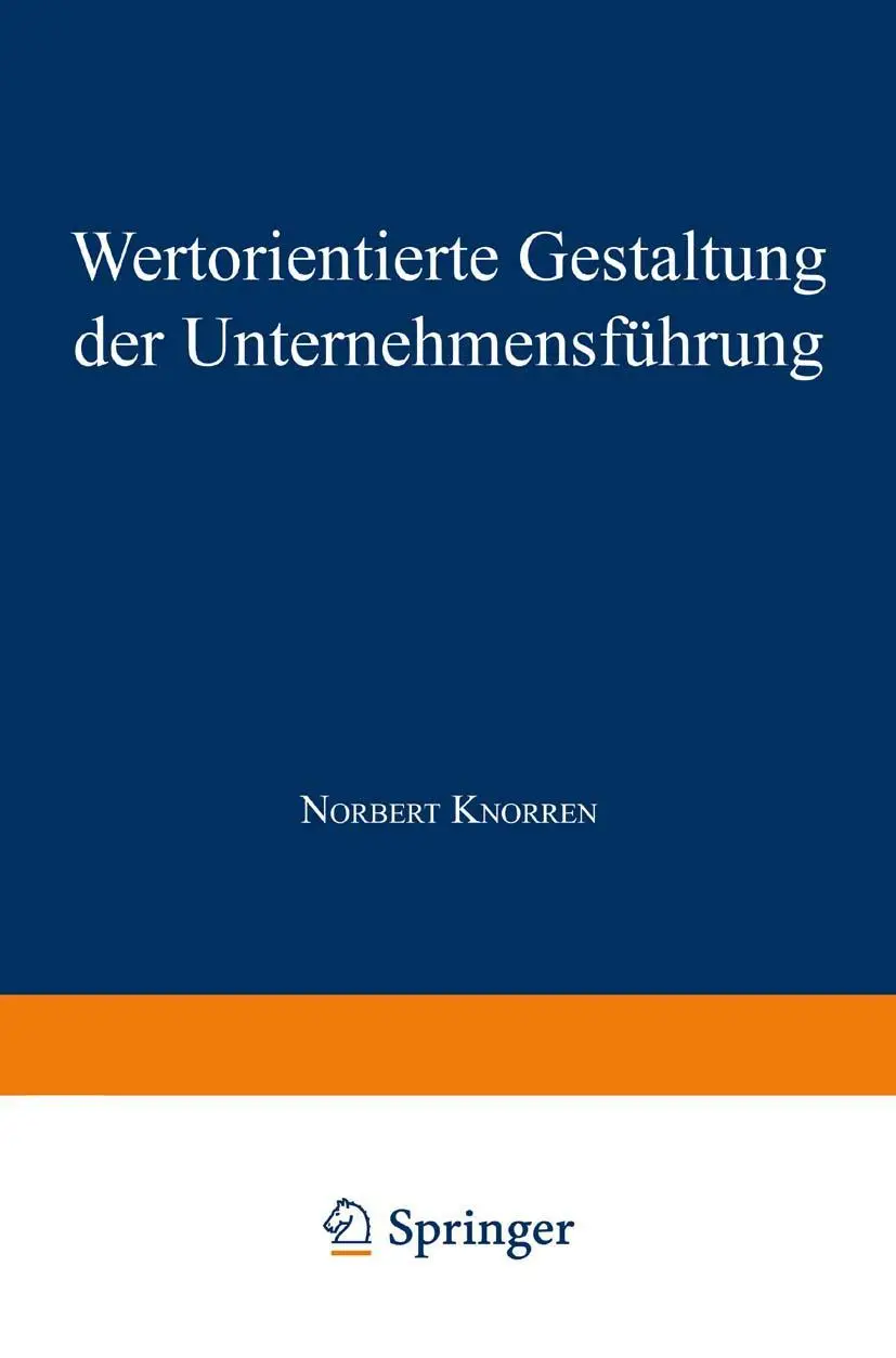 Cover: 9783824468638 | Wertorientierte Gestaltung der Unternehmensführung | Norbert Knorren
