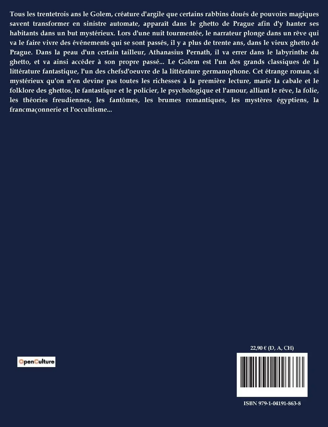 Rückseite: 9791041918638 | Le Golem | Gustav Meyrink | Taschenbuch | Kartoniert / Broschiert