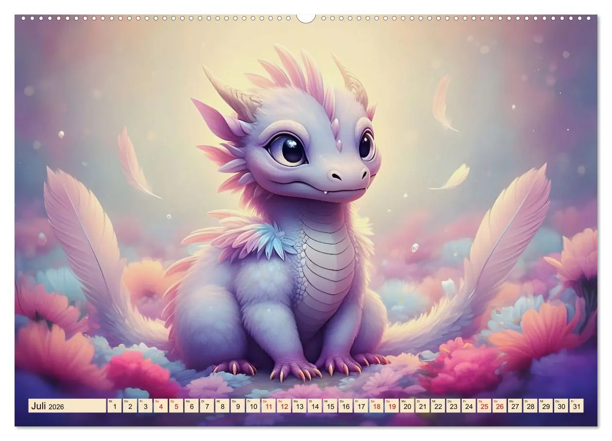 Bild: 9783457308738 | Süße Babydrachen (Wandkalender 2026 DIN A2 quer), CALVENDO...