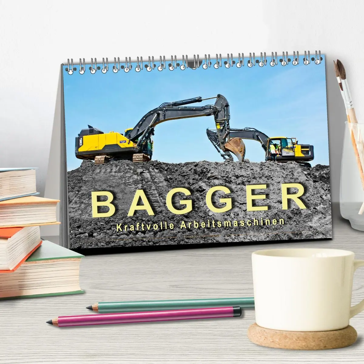 Bild: 9783457858738 | Bagger - kraftvolle Arbeitsmaschinen (Tischkalender 2026 DIN A5...
