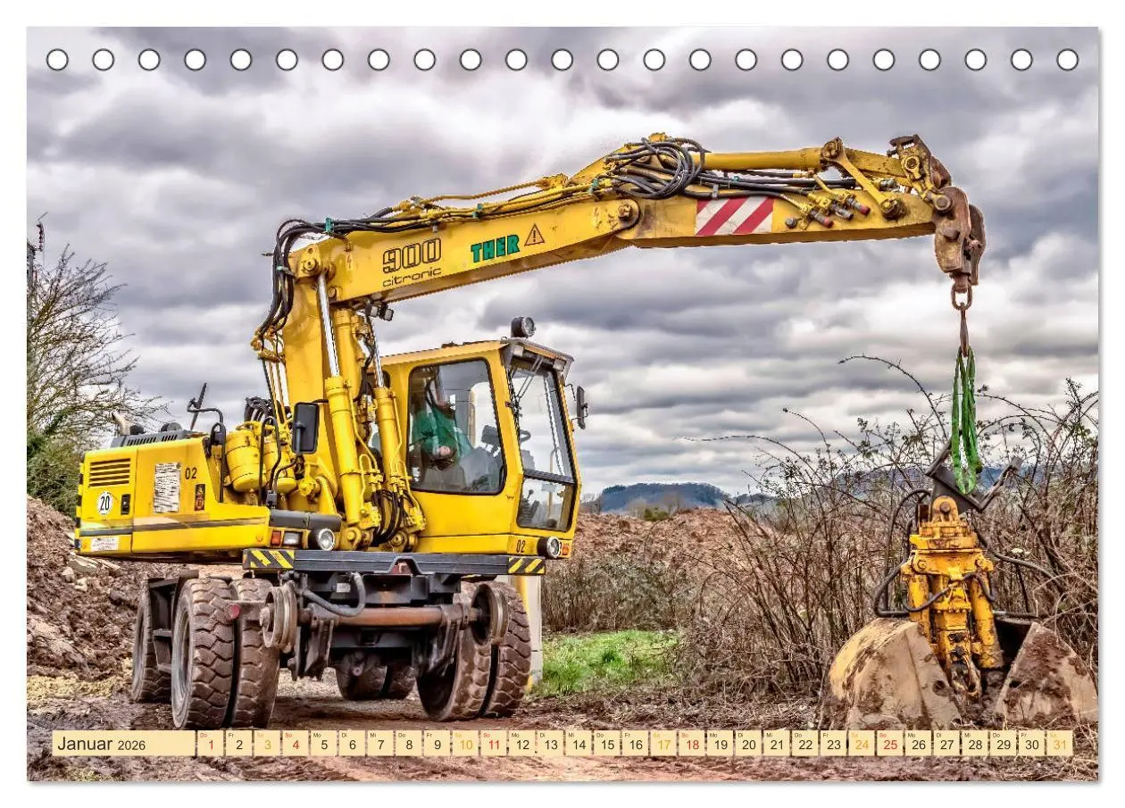 Bild: 9783457858738 | Bagger - kraftvolle Arbeitsmaschinen (Tischkalender 2026 DIN A5...