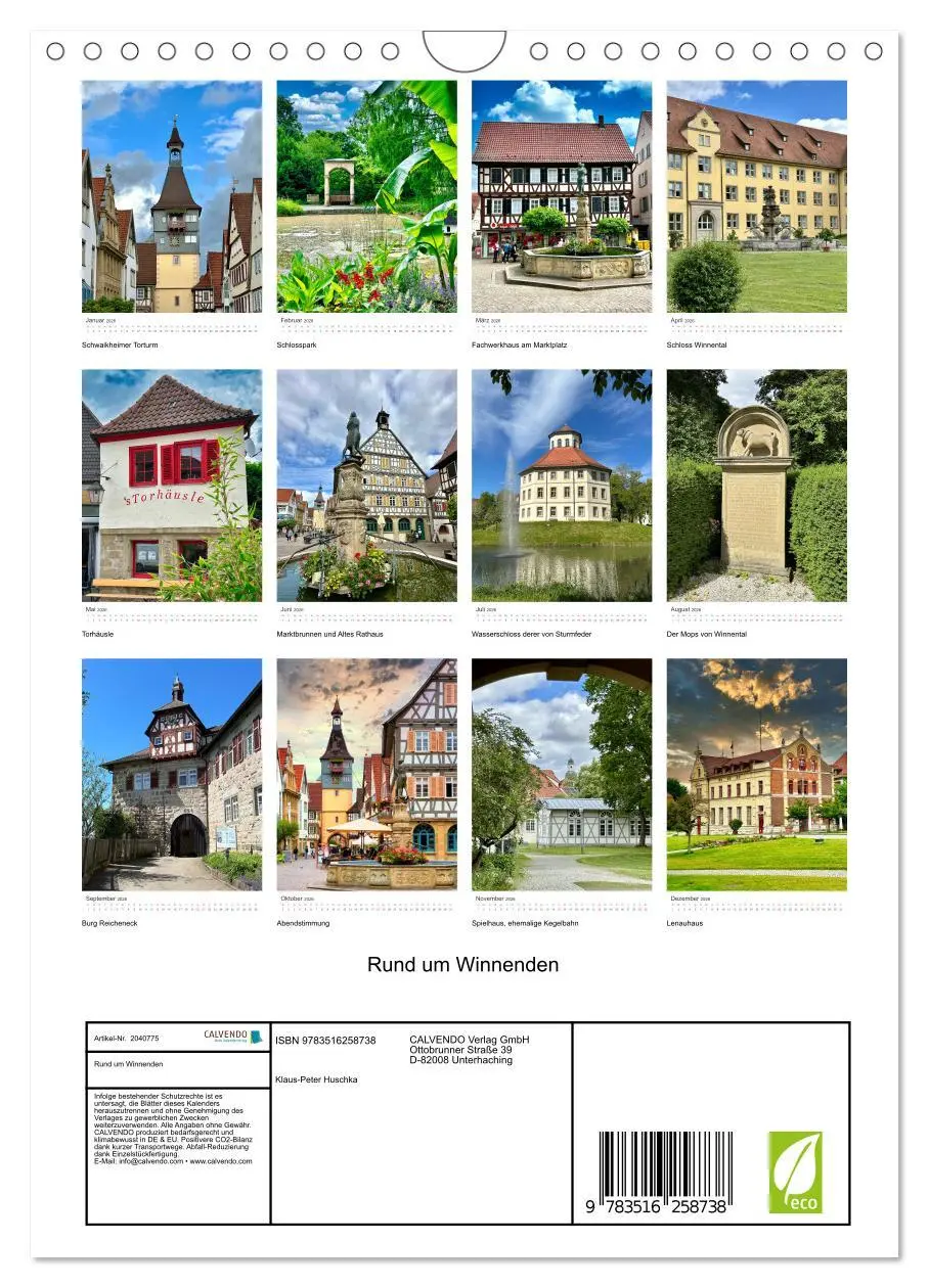 Bild: 9783516258738 | Rund um Winnenden (Wandkalender 2026 DIN A4 hoch), CALVENDO...