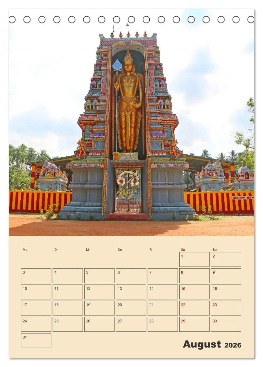 Bild: 9783516328738 | Sri Lanka - Terminplaner (Tischkalender 2026 DIN A5 hoch), CALVENDO...