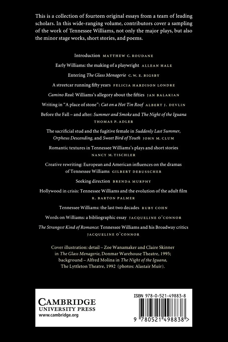 Rückseite: 9780521498838 | The Cambridge Companion to Tennessee Williams | Roudane | Taschenbuch