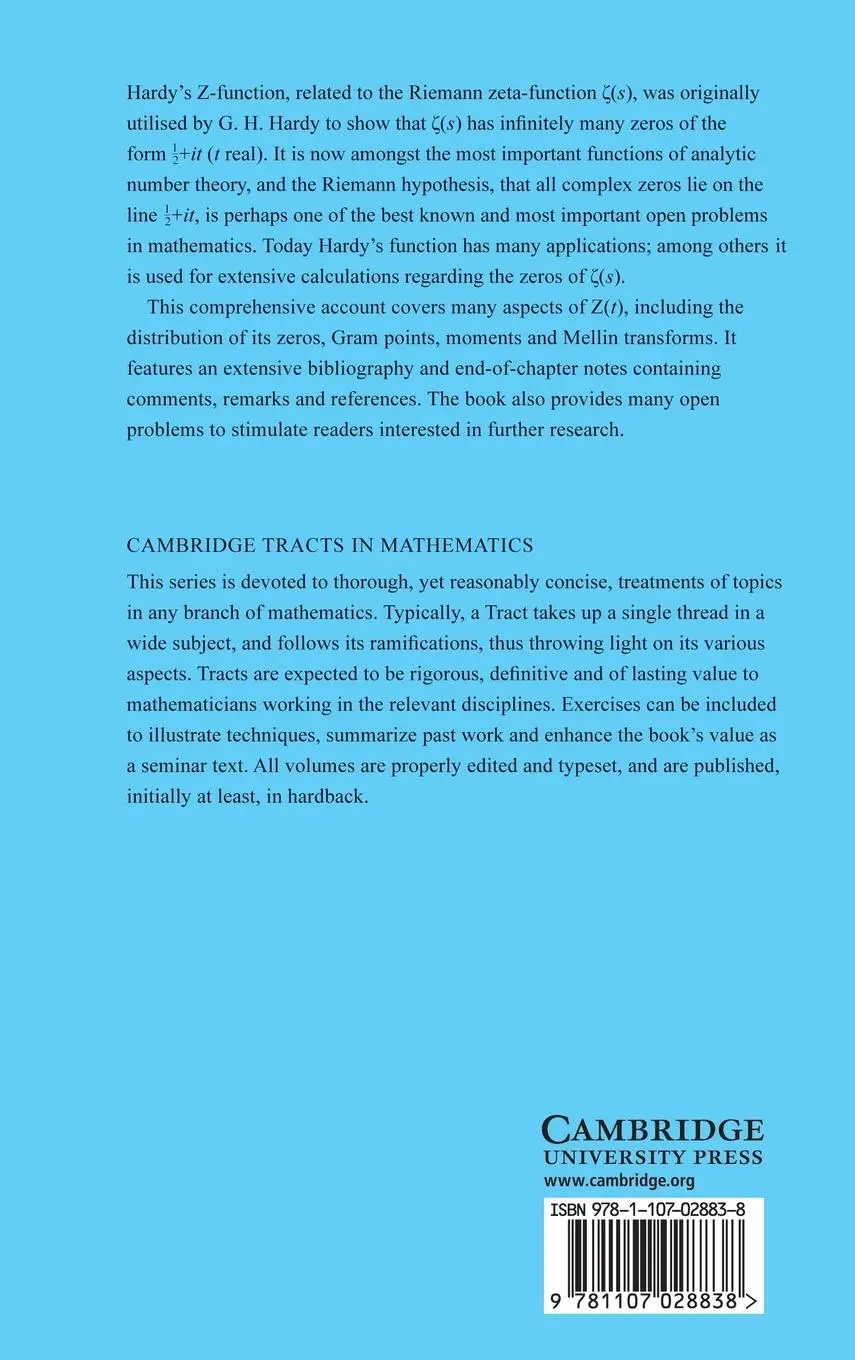 Rückseite: 9781107028838 | The Theory of Hardy's Z-Function | Aleksandar Ivi (u. a.) | Buch