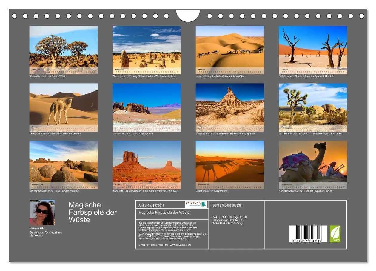 Bild: 9783457608838 | Magische Farbspiele der Wüste (Wandkalender 2026 DIN A4 quer),...
