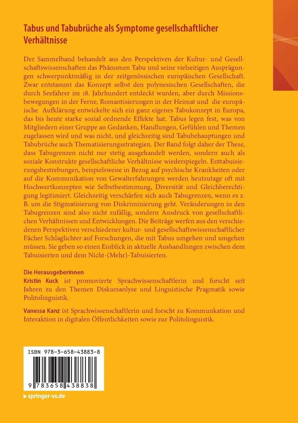 Rückseite: 9783658438838 | Tabus und Tabubrüche als Symptome gesellschaftlicher Verhältnisse | vi