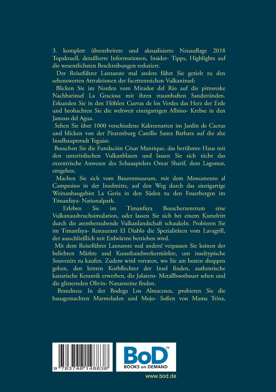 Rückseite: 9783748148838 | Lanzarote mal... anders! Reiseführer Neu 2018 | Andrea Müller | Buch