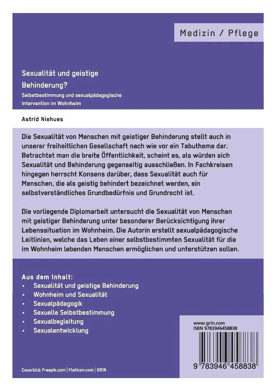 Rückseite: 9783946458838 | Sexualität und geistige Behinderung? Selbstbestimmung und...