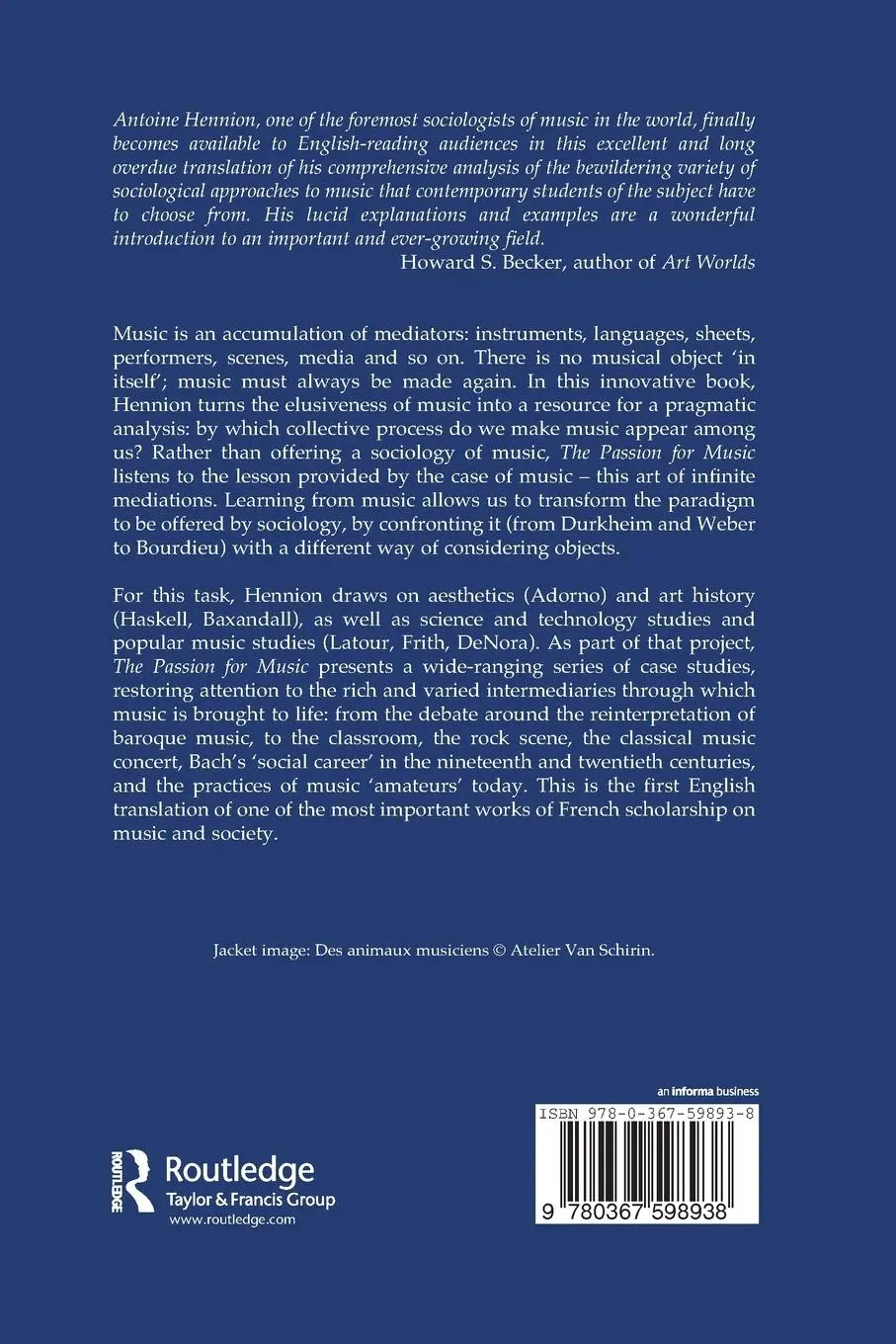 Rückseite: 9780367598938 | The Passion for Music | A Sociology of Mediation | Hennion (u. a.)
