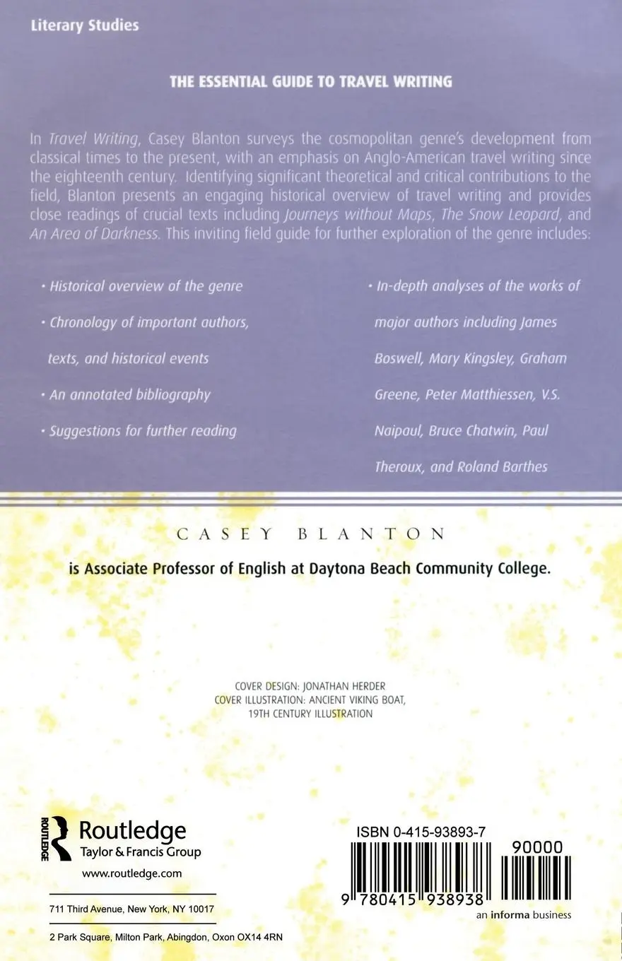 Rückseite: 9780415938938 | Travel Writing | Casey Blanton | Taschenbuch | Englisch | 2002