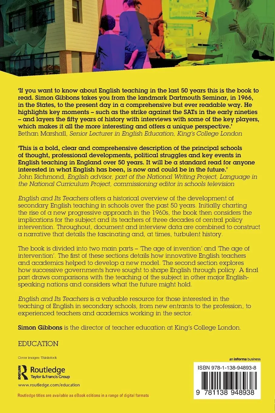 Rückseite: 9781138948938 | English and Its Teachers | A History of Policy, Pedagogy and Practice