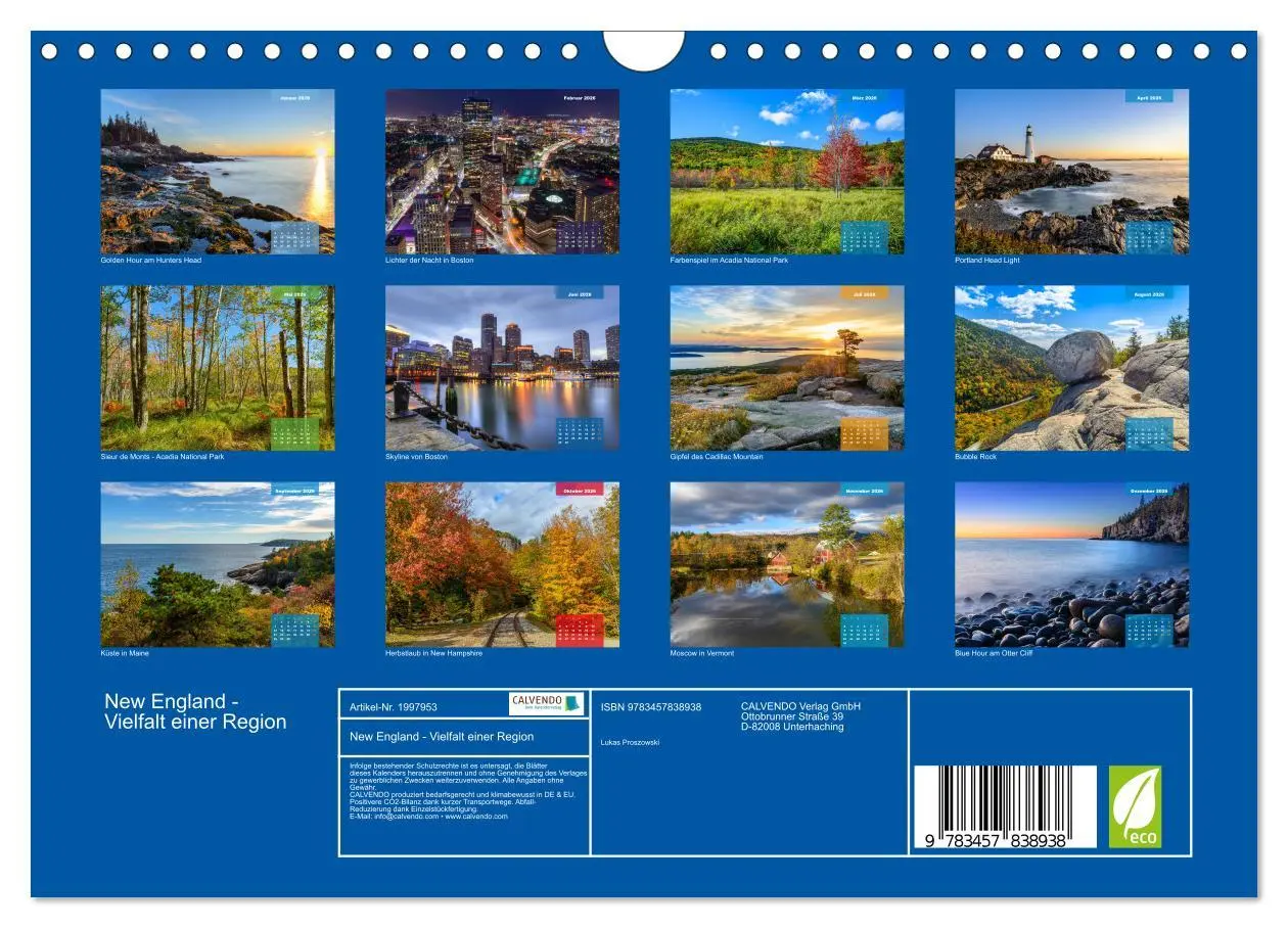 Bild: 9783457838938 | New England - Vielfalt einer Region (Wandkalender 2026 DIN A4...